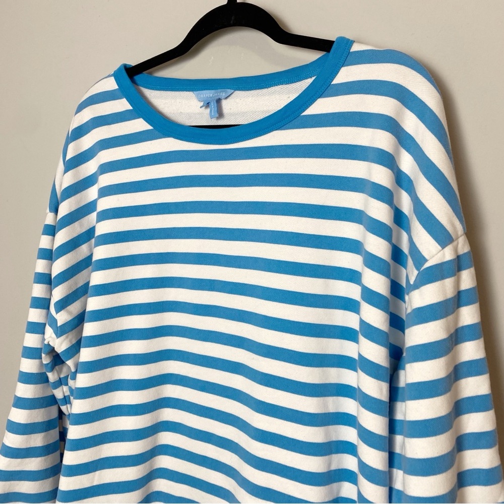 Draper James Kelsea Blue/White Anwing Stripe Sweatshirt - Picture 3 of 8